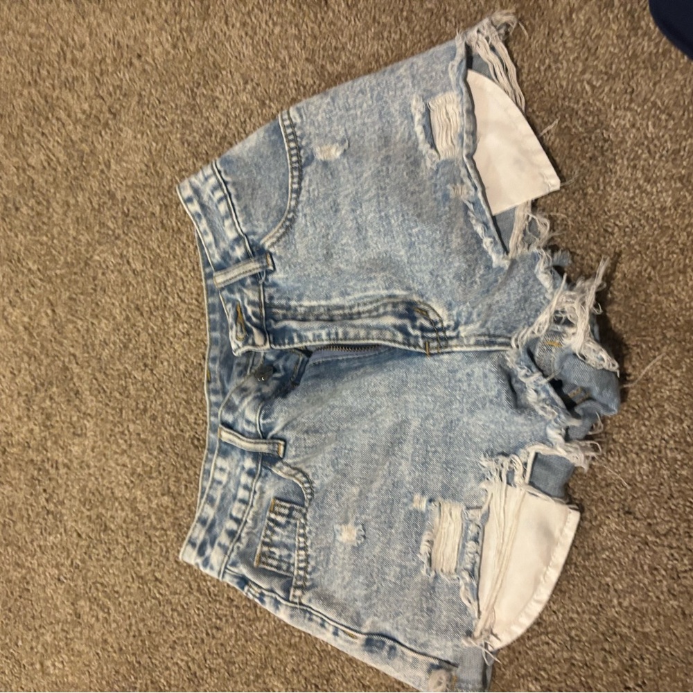 SHEIN Light Blue Denim Shorts